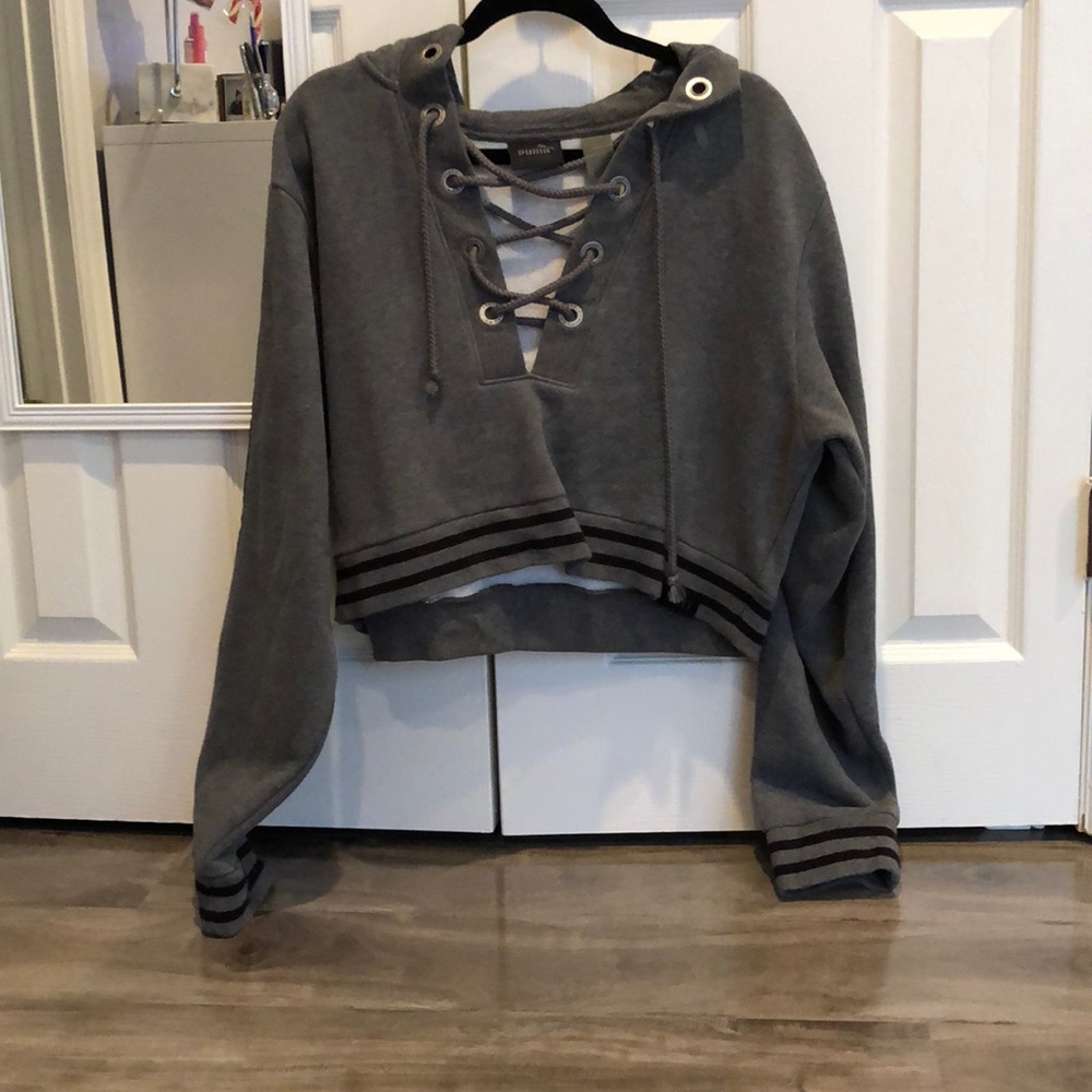 grey puma/fenty rising sun lacing sweatshirt